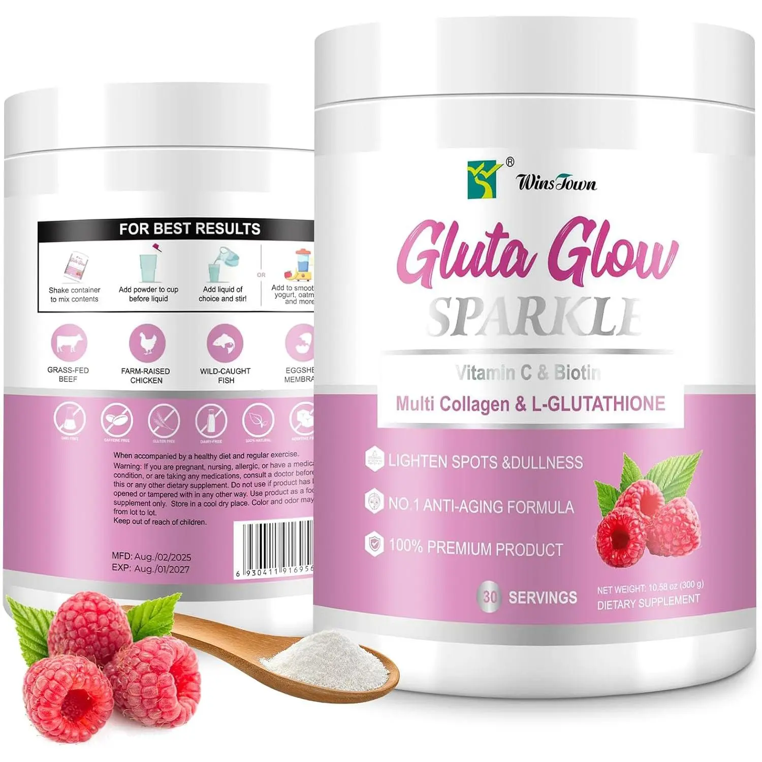 Gluta Glow Sparkli Multi Collagen & L-Glutathione Powder Supports Skin Brightening Healthy Glow Hydrolyzed Collagen Peptides Types I II III V X Vitamin C Biotin Hair Skin Nail Support 30 Servings - Gluta Glow Sparkli Multi Collagen & L-Glutathione Powder Supports Skin Brightening Healthy Glow Hydrolyzed Collagen Peptides Types I II III V X Vitamin C Biotin Hair Skin Nail Support 30 Servings -