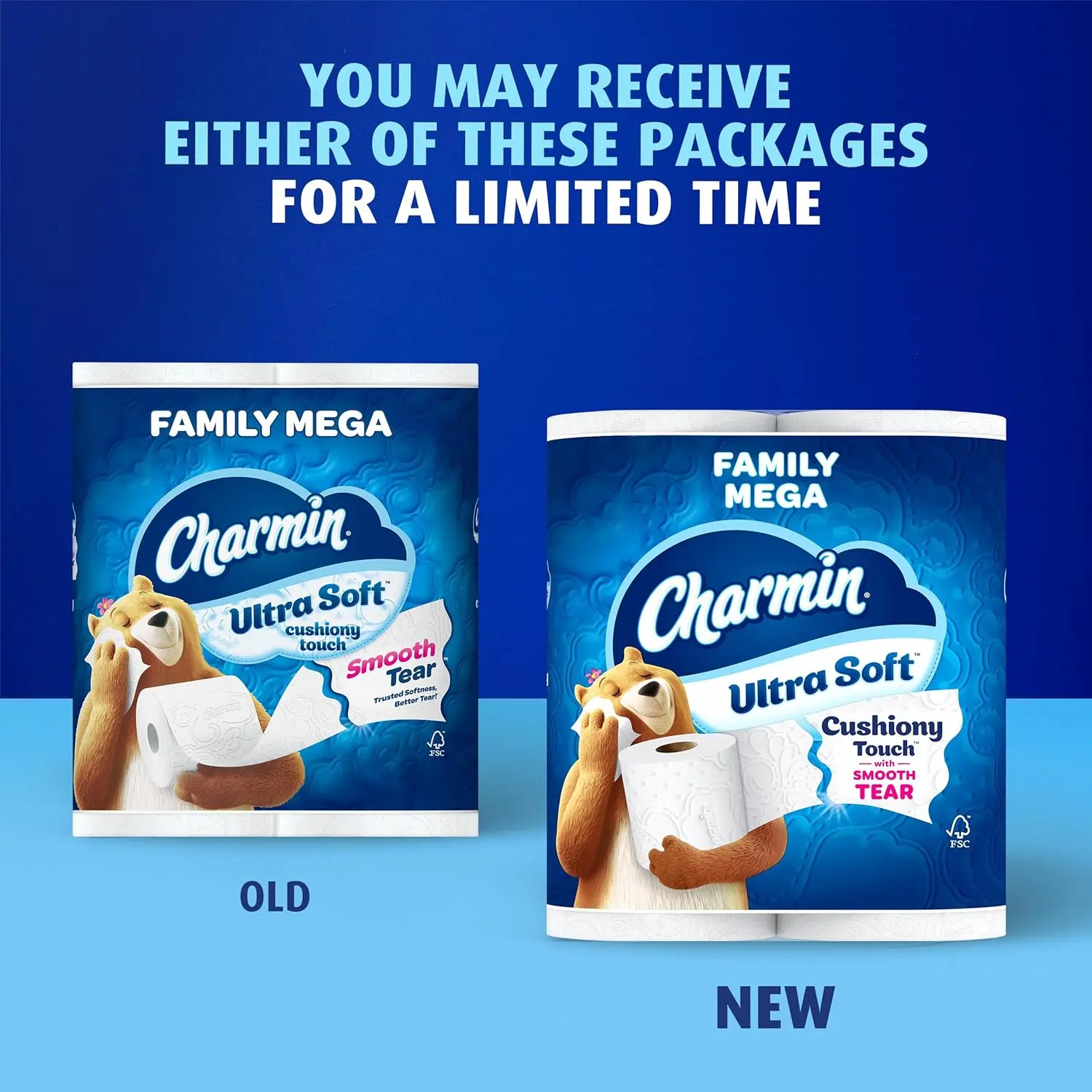 Charmin Ultra Soft Cushiony Touch Toilet Paper, 24 Family Mega = 123 Regular Rolls, White Household