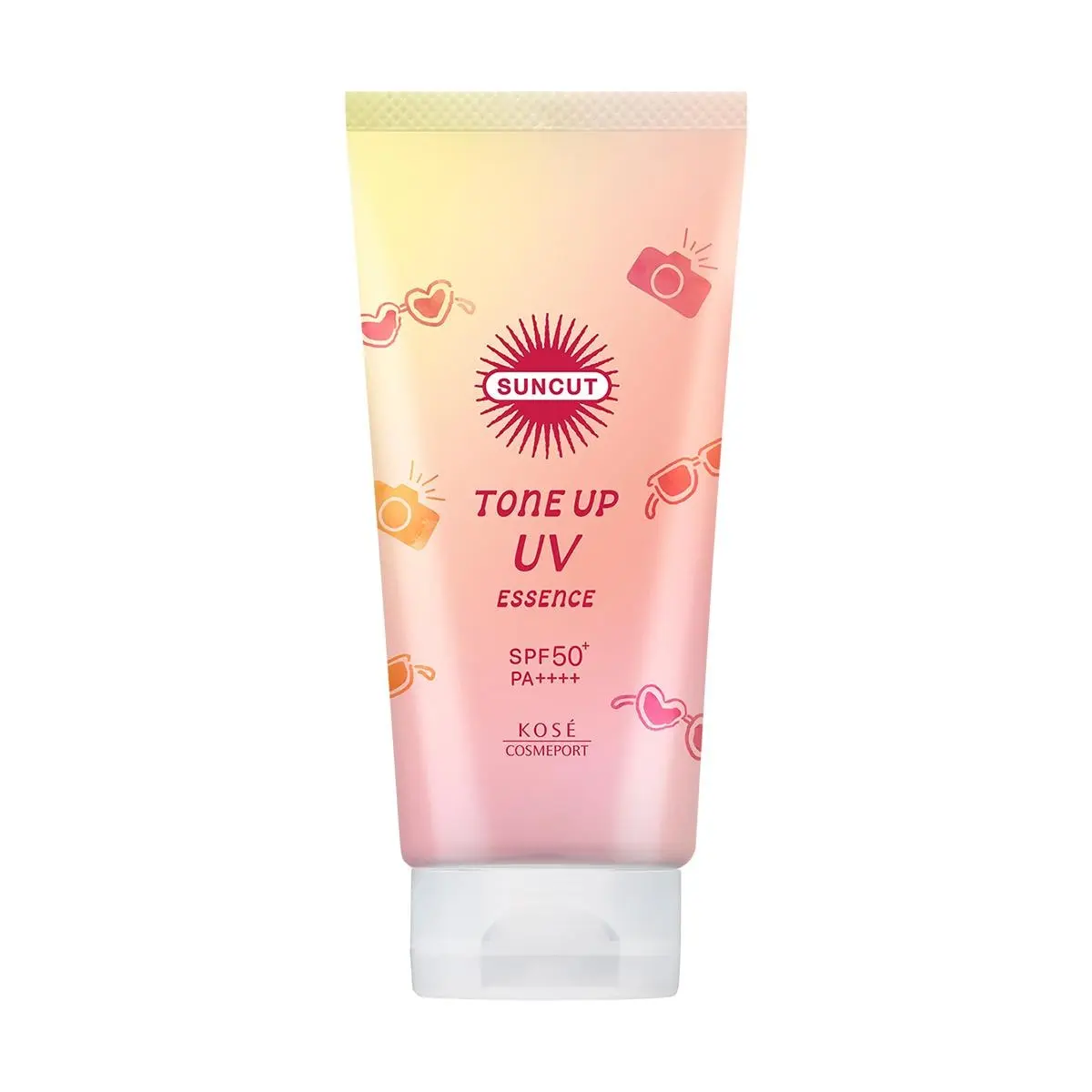 KOSE SUNCUT UV Essence Rose SPF50+ PA++++ 80g -  & Tone-Up Sunscreen for Radiant Skin, Makeup Base