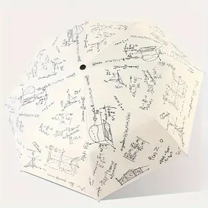 Mathematical Pattern Design Automatic Umbrella, Lightweight And Easy To Carry, Suitable For Fresh Outings - Durable High-Quality Construction, Portable Umbrella