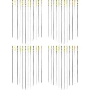 48pcs Self Threading Blind Needles in 3 Sizes 1.42 in/1.5 in/1.65 in Assorted Hand Stitching Needles for DIY Embroidery Sewing (Gold, Silver)