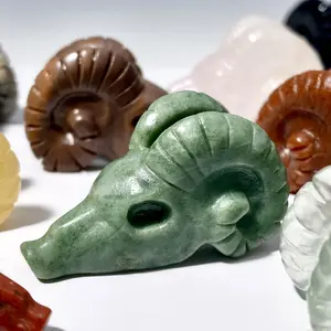 crystal carving-sheep's horn skull