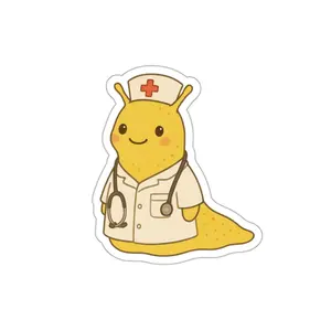 Cute Nurse Banana Slugs Stickers, Medical Sticker, Vintage Style Decals, Scrapbooking Supplies, Unique Laptop Decals, Healthcare Worker
