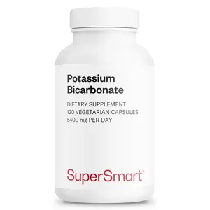 SuperSmart - Potassium Bicarbonate 5400mg per Day (High Dose) - Electrolyte Mineral Supplement | Non-GMO & Gluten Free - 120 Vegetarian Capsules