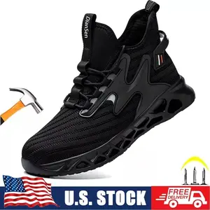 Mens' Sneakers Safety Work Shoes Steel Toe shoe men Anti-smash lifesaver Boots Indestructible footwear Comfortable Puncture Proof Slip On Indestructible Work Shoes breathable