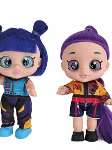 Fat Baby Mini Dolls 5D Eyes K-Pop Monster Hunter Girl Group with Weapon Blue Tiger Toy Figure, Collectible Anime Character, Cute Kawaii Figurine, Collectible Figurines