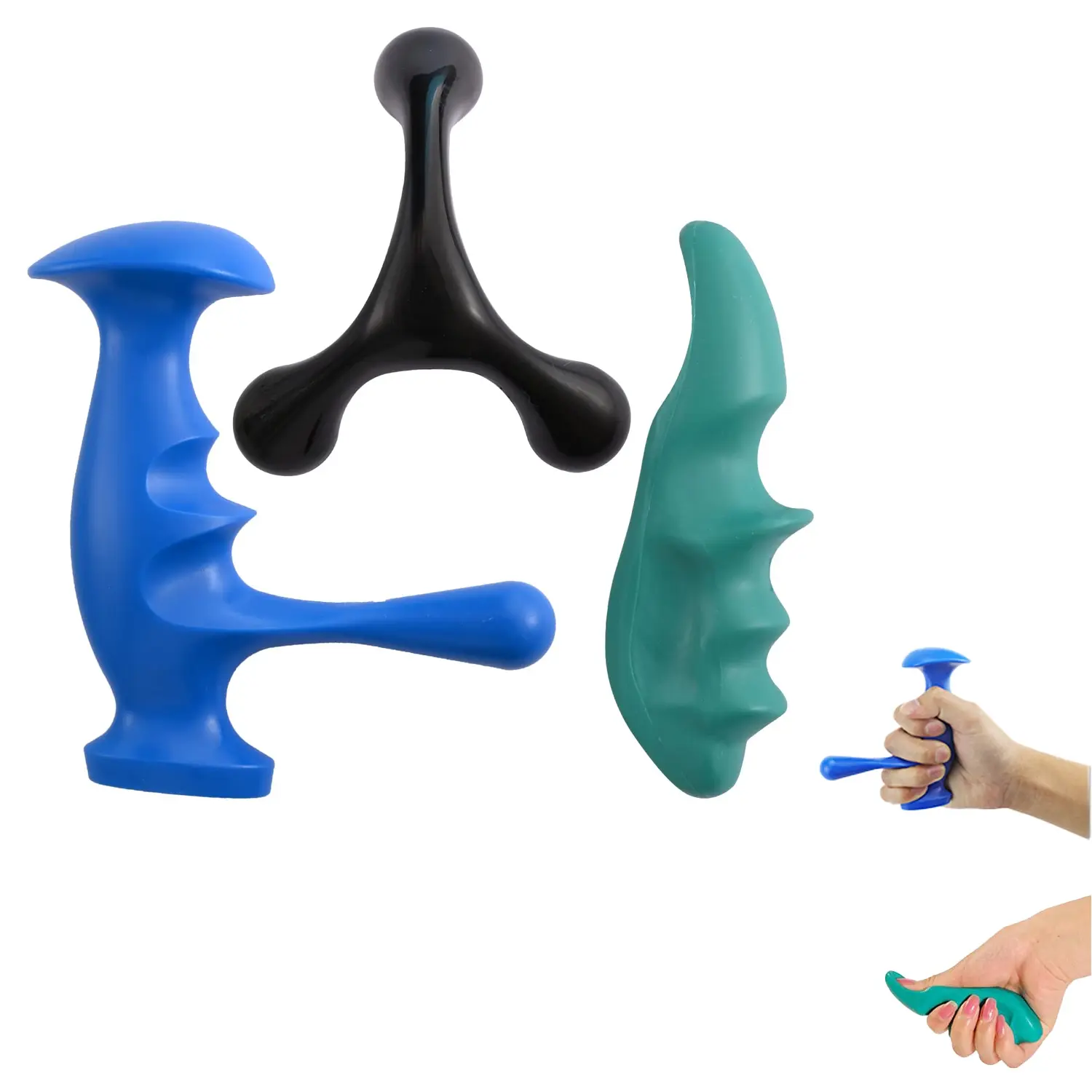 3 PCS Thumb Saver Massage Tools Deep Tissue Massager Trigger Point Tool Pressure Reflexology Neck Shoulder Back Foot Equipment, Relaxation Aid, for Full Body Deep Tissue Massage, Home Spa Equipment