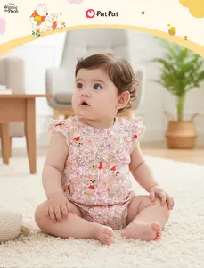 PatPat Disney Baby Girls Viscose Bamboo 2-Pack Breathable Bodysuit with Ruffle Sleeves Romper Newborn to Infant Spring Glow Up - Cinderella