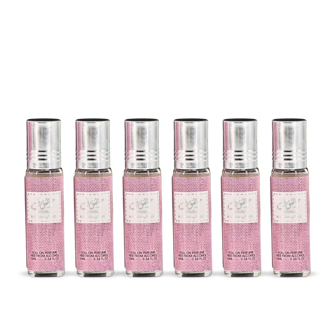 6PCS Mousuf Wardi Roll-On Perfume Oil - CPO 10ML (0.34OZ) by Ard Al Zaafaran | Long Lasting, Miniature Perfume Oil For Men & Women. (Pack Of 6)