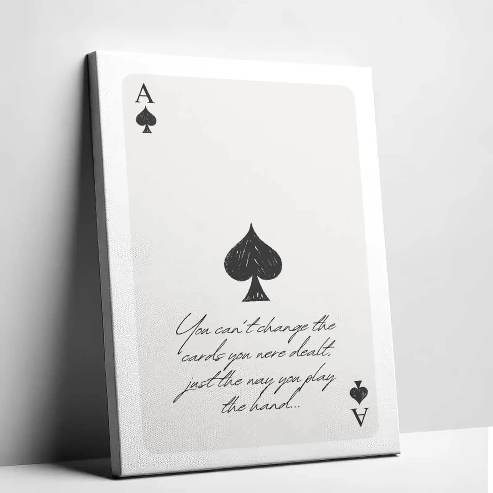 Trendy Playing Card Cavans Art, Ace of Spades Print, Daily Affirmation Poster, Dopamine Decor, Preppy Wall Art, Retro Dorm Room Decor Poster Unframe
