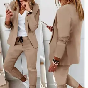 Women'sRelaxed-FitBlazerandPantsSetCasualSuitOutfitforDailyWearNewDesignTrendy