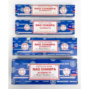 Satya Nag Champa Incense Sticks Blue Box 15 40 100 250 gms Hand Made in India Soothing Aroma Perfume Hand