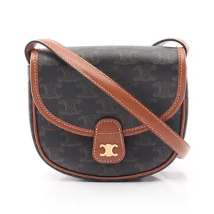 Pre-owned Celine Canvas Shoulder Bags Triomphe Mini Besace Coated Shoulder Bag