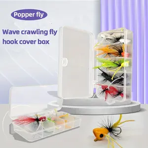 10pcs Flying Wave Party Fly Popper Fly Floating Water Fly Dry Flylure Lure Fly Fishing Simulated Bait Fake Bait Fly Fishing Dry Bait Bionic Feather Barb Fishing Hook Colorful Wave Climbing Bait Mini Fishing Tackle Accessories