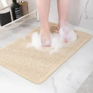 Non Slip Bathtub Mat, Foot Scrubber Anti Slip Fast Drying Shower Mat for Tub, Floor,Bathroom, Home, Kitchen, Hotel, Beige