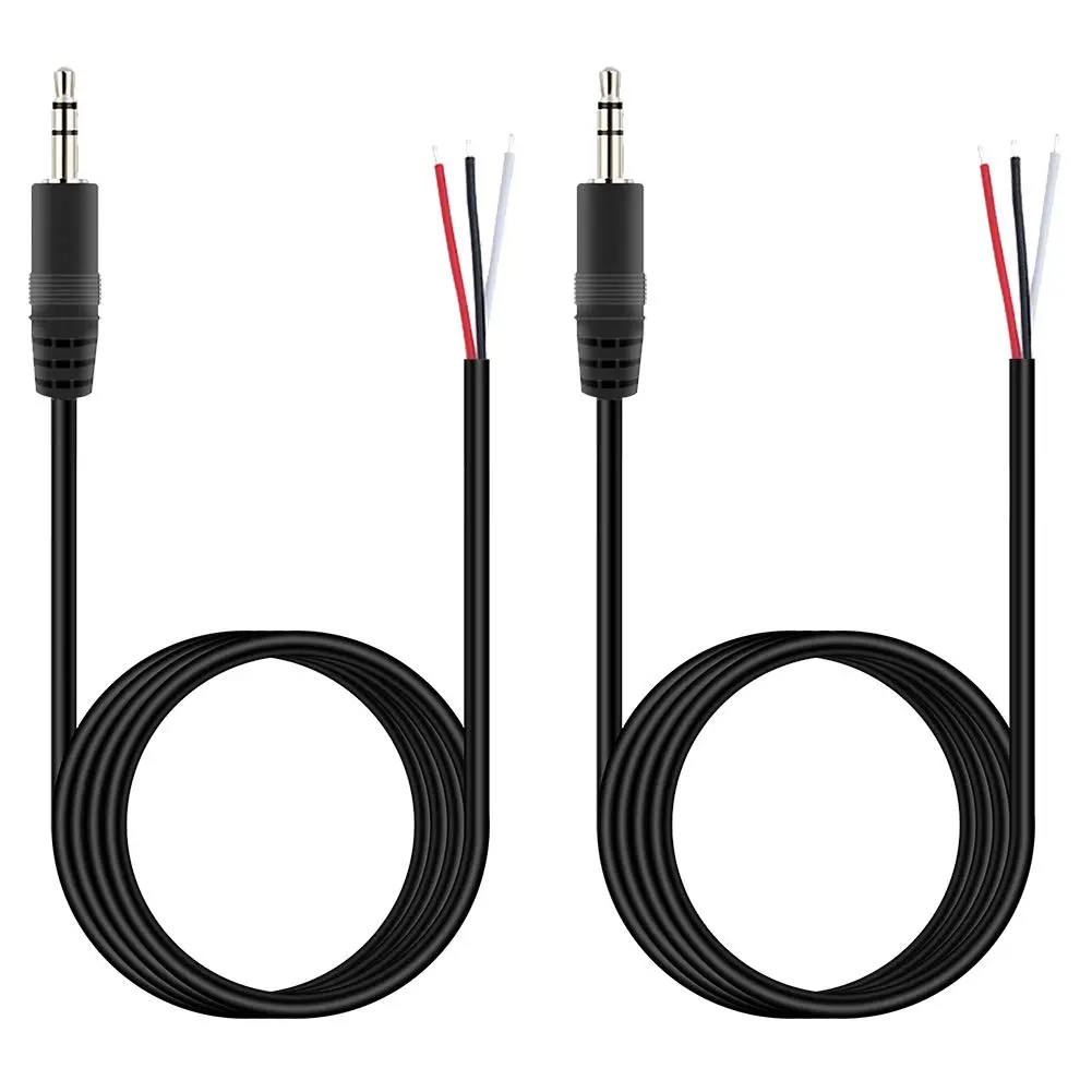 3.5mm 1/8" to Speaker Wire, 2-Pack 6FT 3.5mm TRS Stereo Male Plug to Bare Wire Pigtail Connector Adapter Repair 3.5mm Jack Audio  for Speaker Headphone Headset Earphone