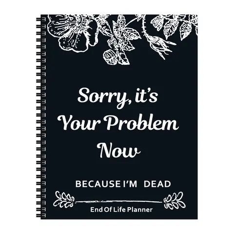 Funny Theme End of Life Planner Office Organizer Kit - 2 Piece Sets Hardcover Book to Organize Info, Document Organizer & Life Planning Workbook