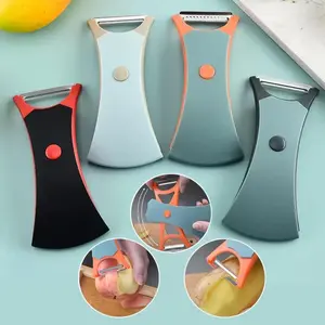 2 in 1 Fruit Peeler,  Ergonomic Handle, Kitchen Gadget,Multifunctional Peeler for Fruits and Vegetables Stainless Steel Vegetable Peeler, Kitchen Potato and Vegetable Peeler with Peeling and Serrated Blades. Utensils
