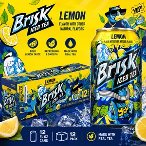 Brisk Lemon Iced Tea, 12 Fl Oz Cans (Pack of 12)