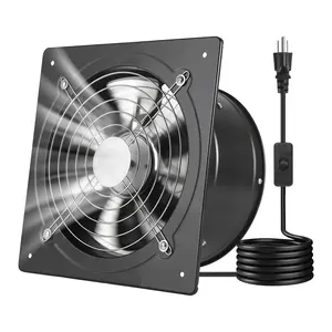 VEVOR 10 Inch Exhaust Fan, 988 CFM High Velocity Wall Mount Vent Fan with On/Off Control, Low Consumption, Portable Ventilation Extractor for Attic,Garage,Basement,Workshop,Kitchen, Chicken Coop,Black