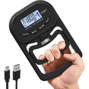 396lbs / 180kg Grip Strength Trainer, Rechargeable  Hand Dynamometer, Digital Grip Strength Tester with LCD Display, Adjustable Hand Grip Dynamometer Hand Exercisers for Strength