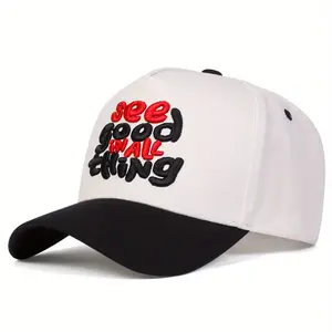 Unisex Letter Embroidered Patchwork Baseball Cap Outdoor Sport Adjustable Sunscreen Leisure Hat Spring Autumn Travel Tourism Beach Vacation