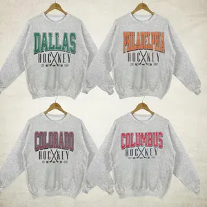 Vintage 32 Teams Hockey Ash Grey Color Sweatshirt, Game Day Shirt, USA PRO HOCKEY Shirt