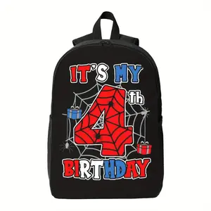 Best Trendy A s 3D Spider Web Birthday 1 1 4xx backpack for school Fashionable Polyester Printed Backpack Simple and Elegant, for Teenager Boys Girls Birthday Gifs for School Supplies