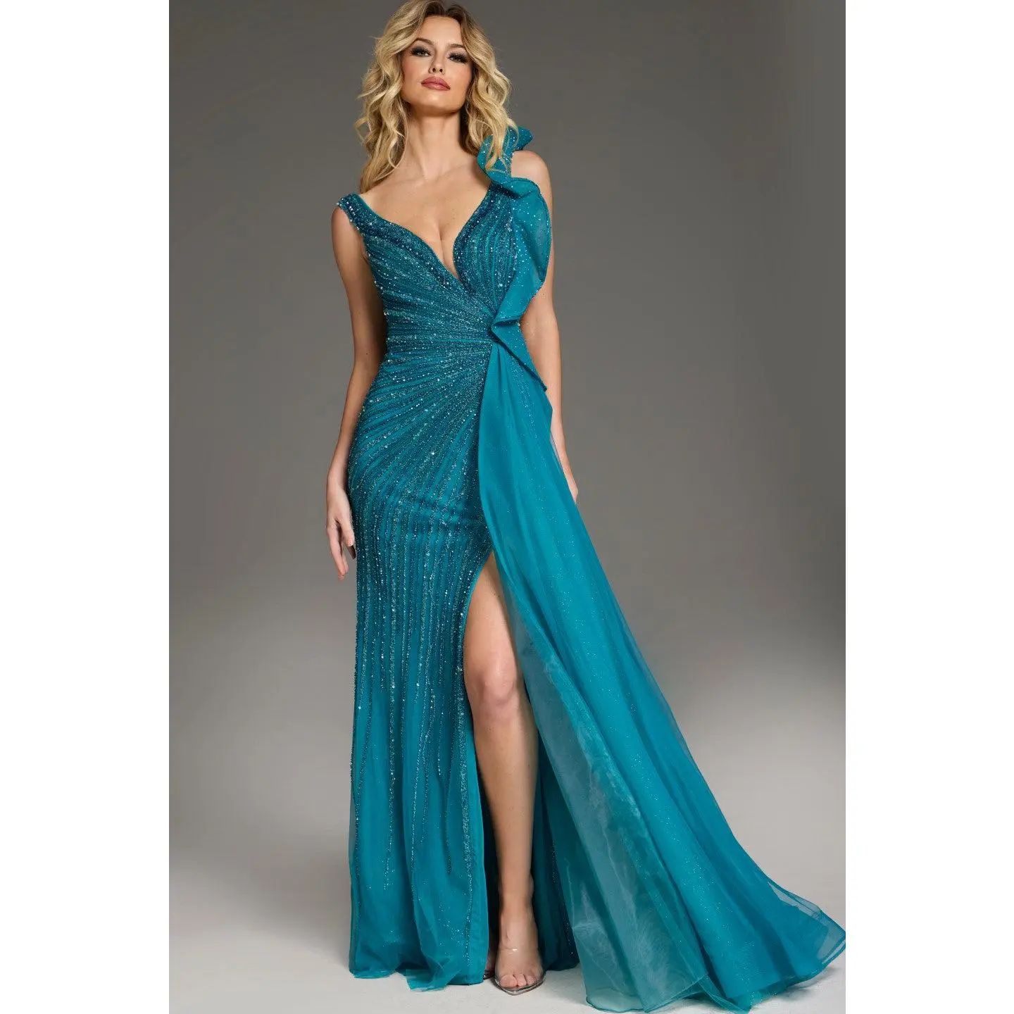 Jovani - 44846 Elegant Floor-Length Evening Gown