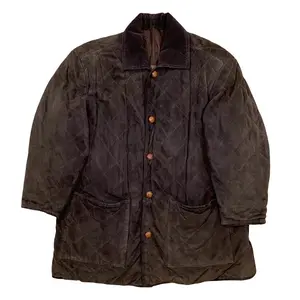 Pre-owned Loewe Suede Small Leather Goods Quilted Leather Corduroy Outerwear