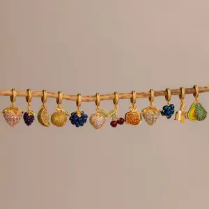 Sparkling Fruit Birthstone Charms – Personalized DIY Bracelet/Necklace Accessories#lacy chain#unique#day collar#casual all-season#statement style