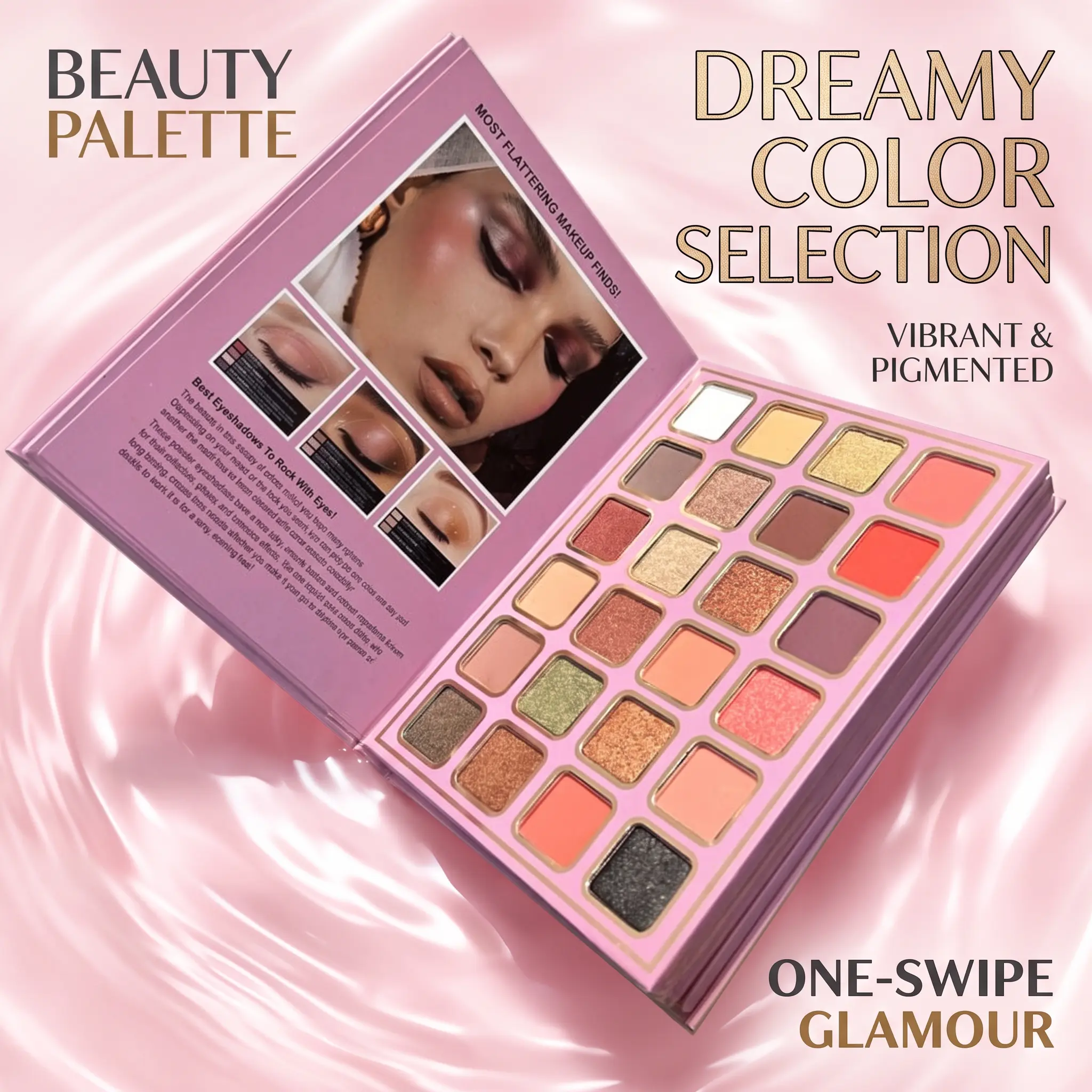 21‑Color Cool‑Moon‑Tone Eyeshadow Book Palette, Portable Book‑Style Makeup Eyeshadow Set, Matte, Satin, Shimmer & Glitter Multi‑Textured Cool‑Toned Shades, High‑Pigment, Smooth, Blendable, Waterproof Eyeshadow for Cool Smoky, Daily & Party Eye Looks