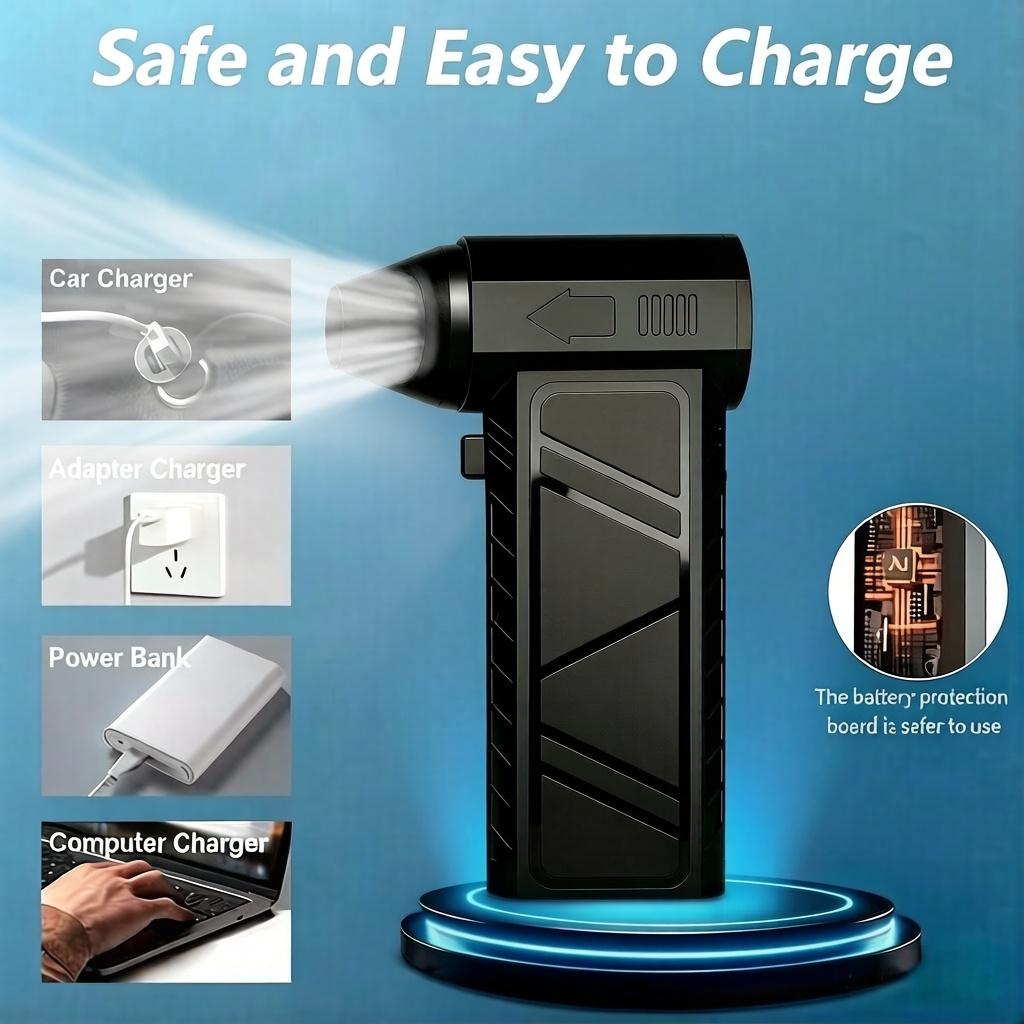 13000000RHP High Power Violent Fan, 4-Gear Adjustable Cordless Air Blower, 2-in-1 Suction & Blowing Mini Dust Blower, Rechargeable Portable Turbo Blower for Car Detailing Outdoor Yard Home Office Debris Clean 13000000RHP High Power Violent Fan, 4-Gear Adjustable Cordless Air Blower, 2-in-1 Suction & Blowing Mini Dust Blower, Rechargeable Portable Turbo Blower for Car Detailing Outdoor Yard Home Office Debris Clean