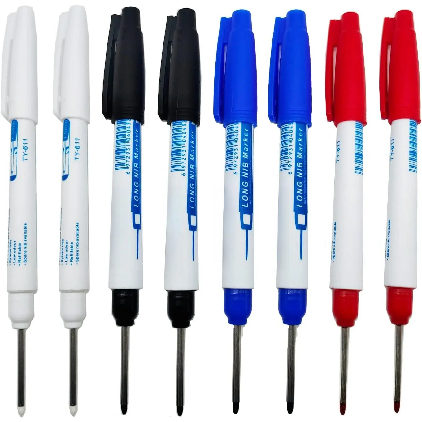 8-Piece Durable Waterproof Felt Tip Markers with 30mm Long Nib Deep Hole Scribers for Precise Marking on Wood/Metal, Woodworking DIY Projects (Tools & Hardware Specialty Hand Tools)