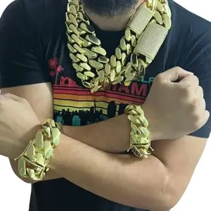 14k 40mm 800 grams Gold bonded high quality size 8.5-9-9.5"