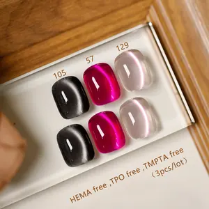 NO.57, 105, 129  ,Cat Eye Nail Gel Polish 3 Colors/Set 10ml  Cat Eye Nail Polish Hema Free TPO Free  UV LED Soak Off Nail Polish Salon Nail Gel DIY Manicure