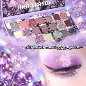 HERORANGE Anime Flower Fairy 21-Color Eyeshadow Palette | Sparkling Shimmer, Matte & Metallic!  Beginner-Friendly, No Fallout & Long-Lasting. Easy Removal. The Perfect Christmas Makeup Gift Set for Teens 。