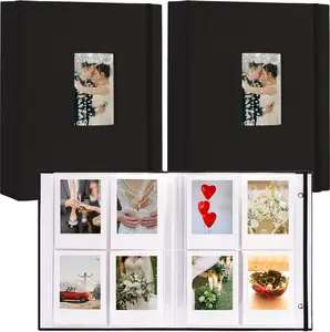 2 Pack Mini Instax Photo Album 208 Photos 2x3 Inch Pictures Book for  Polaroid  Camera, Linen Hardcover Polaroid Book for Photos Travel Family Anniversaries  Vacations Black