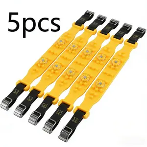 5pcs Heavy Duty Car Wheel Snow Chains - TPU Anti-Slip Design, Professional Tire Chains for Snowy Mountain Roads Safety, Car Parts