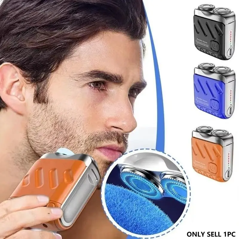 Electric Shaver for Men, Digital Display Lightweight Mini Dual-Head Travel Razor, Rechargeable Strong Power Shaver Gift for Him, Cordless Rechargeable Shaver