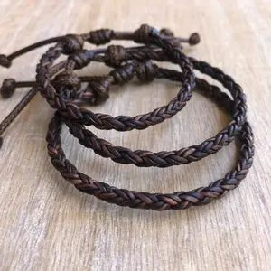 Key West Leather Bracelet Dark Brown Family Matching Bracelets Adjustable