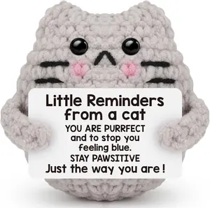 Crochet Easter Basket Stuffers Positive  Crochet for Friend for Mom Grandma Dad Grandpa Daughter Son Mini Gifts, Emotional Coworker Sister Brother Support Small Birthday Gifts