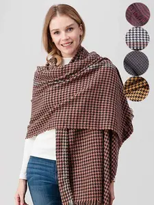 12PK Assorted Oversize Plaid 100% Acrylic Poncho Scarf Dozen - Stylish and Versatile Acrylic Wrap for Everyday Use