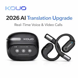 KOUO O1 Open-Ear Wireless Bluetooth 5.4 Headphones with LED HD Display High-Fidelity Sound IPX7 Waterproof for Office Sports Studying Audio Calls