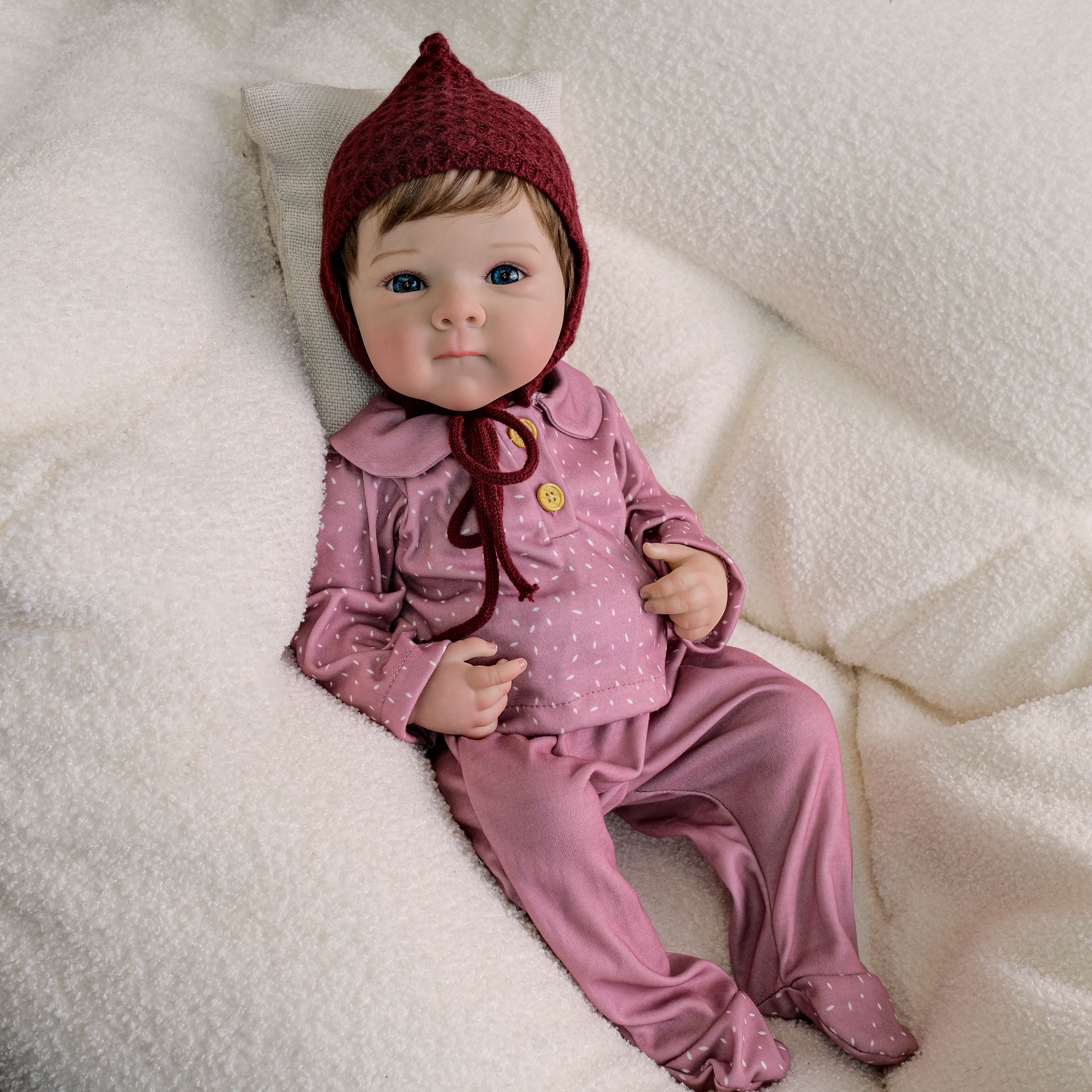 Newborn Baby Girl Doll Bettie 18 inch Full Vinyl Body Reborn Babydolls Blue Eyes Adorable Face Great Birthday Gift for Children or Collectors