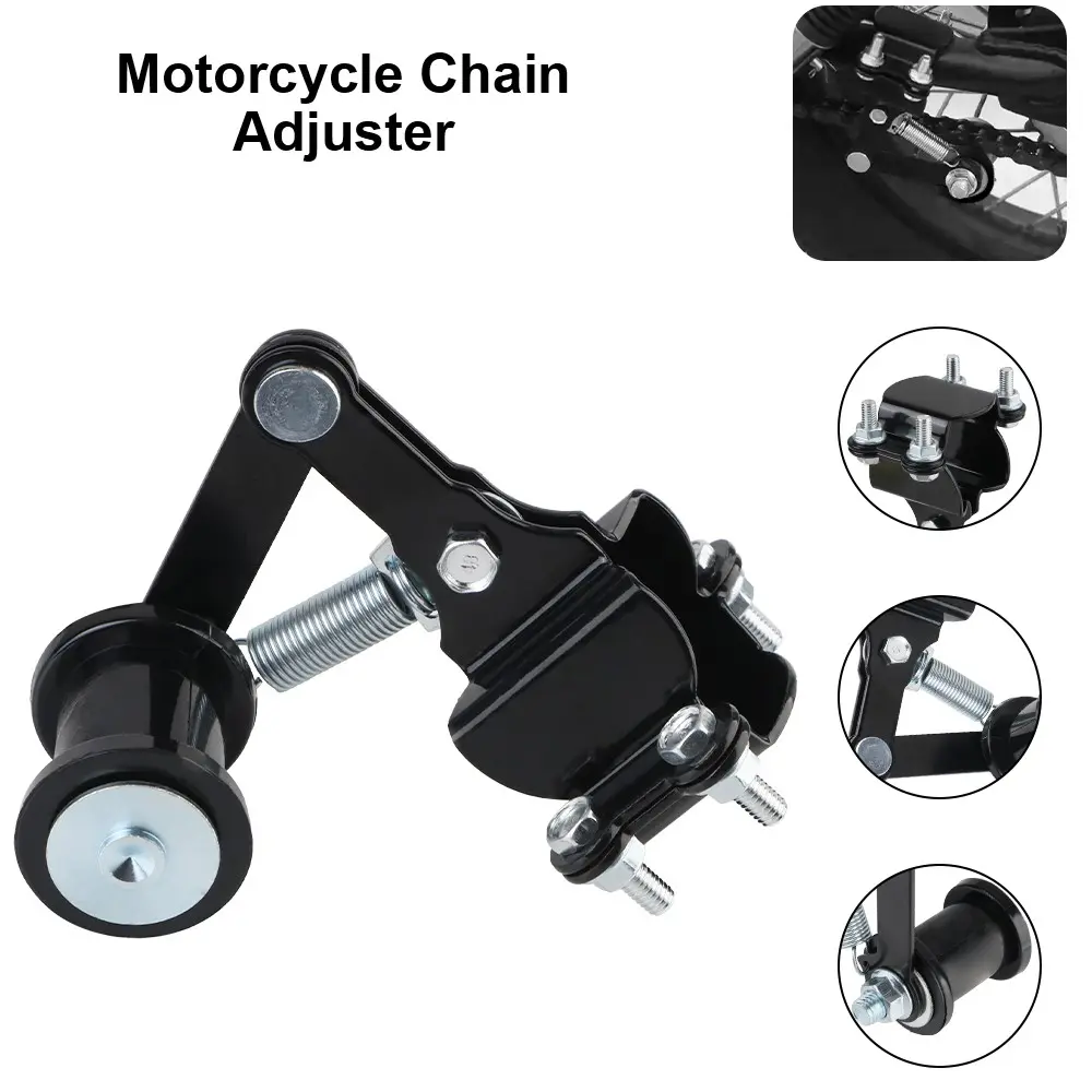 Universal Sprocket Parts Tools, Motorcycle Chain Adjuster Tensioner and Adjustable Chain Guide with Guide Wheels for Motorized Bike & 4 Wheeler, Maintenance Installation, Bracket