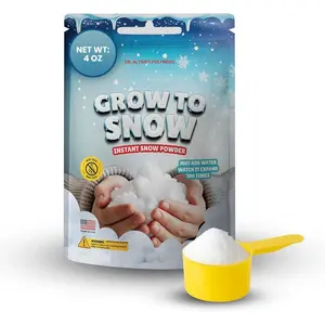 Grow to Snow Artificial Snow Powder: Instant Fake Snow for Sensory Play & Decor | Realistic Snowflakes for Slime & Winter Holiday Decorations (8.0, Ounces)