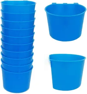 10 Pack Cage Cups Birds Feeders Seed Bowl Chicken Feeding Watering Dish Rabbit Water Food Hanging Wire Cages Box 8oz Coop Cups for Pet Parrot Parakeet Gamefowl Poultry Pigeon