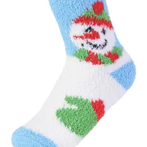 Women’s Christmas Fuzzy Socks Winter Warm Cozy Socks Soft Fluffy Cartoon Santa Socks Indoor Socks for Women Comfort Womenswear Cute Love Underwear Lady