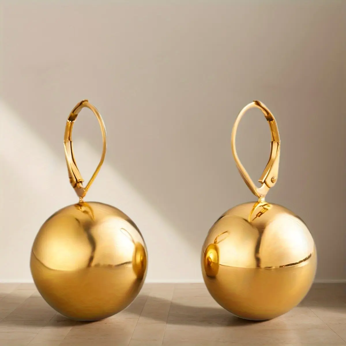 Women's High Quality Stainless Steel Shiny Spherical Earrings - Elegant Minimalist Fashion Jewelry - Ideal for Daily Casual Wear & Holiday Gifting, Elegant Minimalist Earrings, High Quality Earrings
